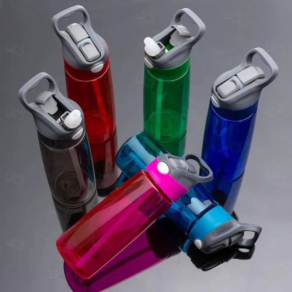 Squeeze Plástica Personalizada 650ml com Botão Acionador 