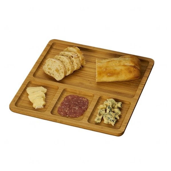 Petisqueira Quadrada em Bambu 28x28cm Personalizada 