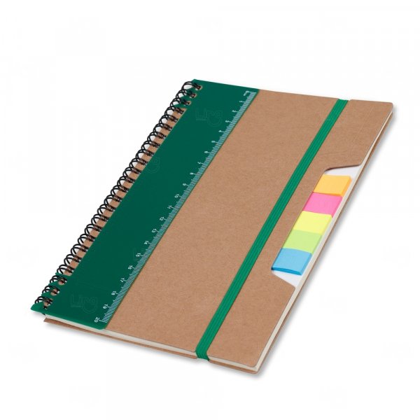 Caderno com Autoadesivos e Régua Personalizado - 21 x 15,5 cm