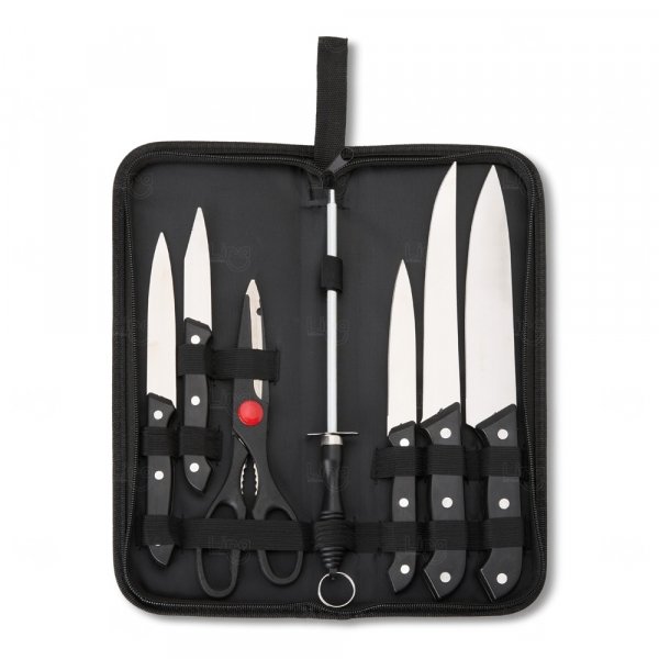 Kit Churrasco Personalizado com 5 Peças Inox e Estojo