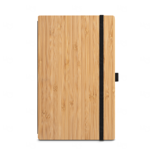 Caderno Ecológico com Capa Dura de Bambu Personalizado 14 x 9cm 