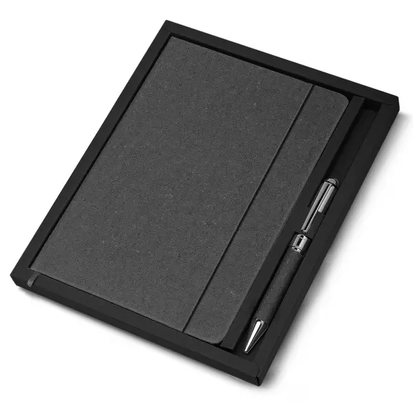 Kit Escritório A5 Capa em Couro Reciclado e Caneta Metalica Personalizado
