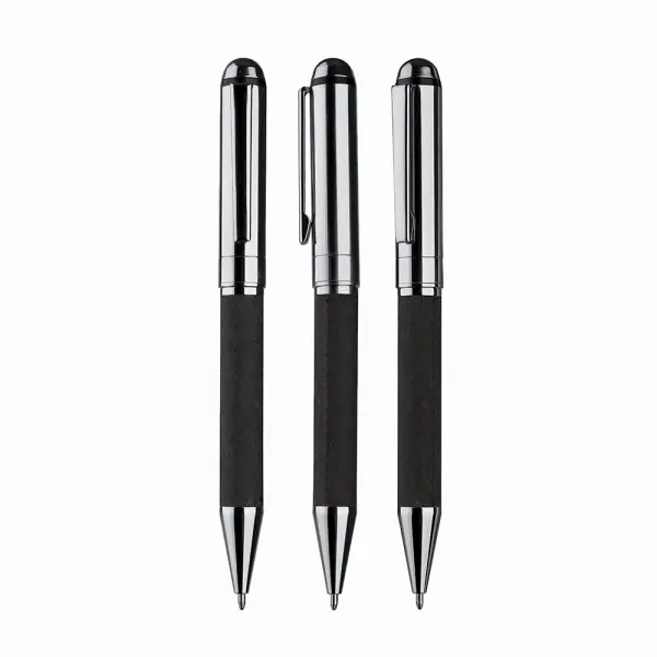 Kit Escritório A5 Capa em Couro Reciclado e Caneta Metalica Personalizado 