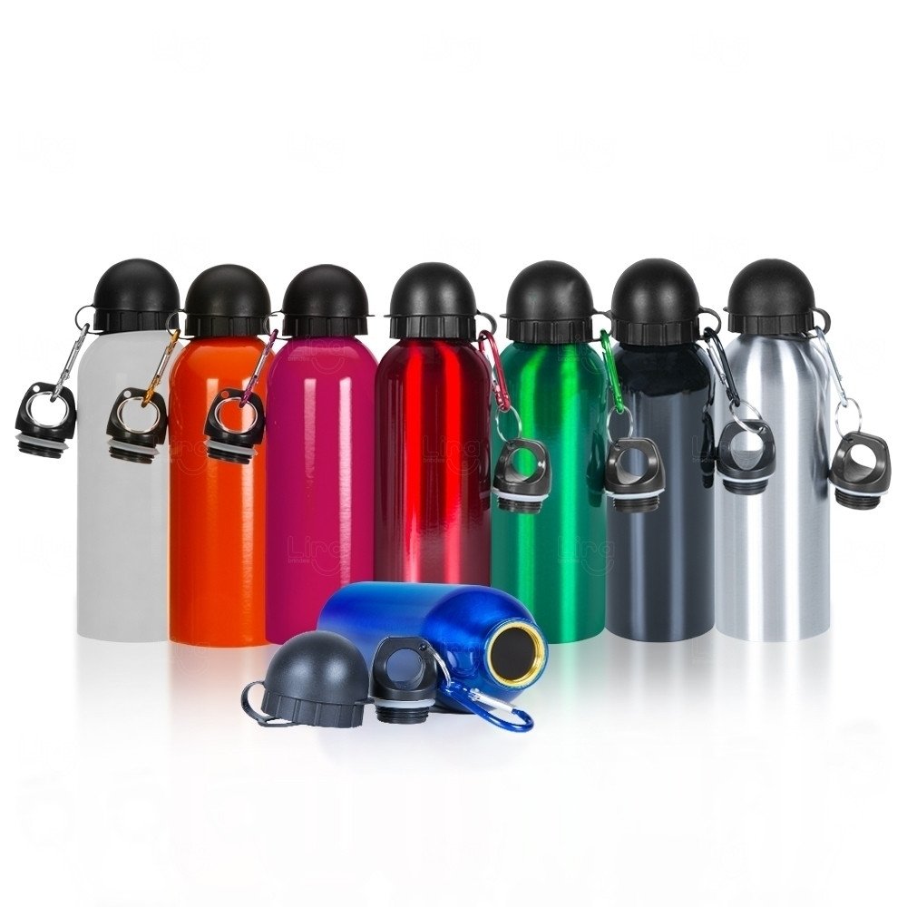 Squeeze Inox 500ml com Bico e Mosquetão Personalizado 