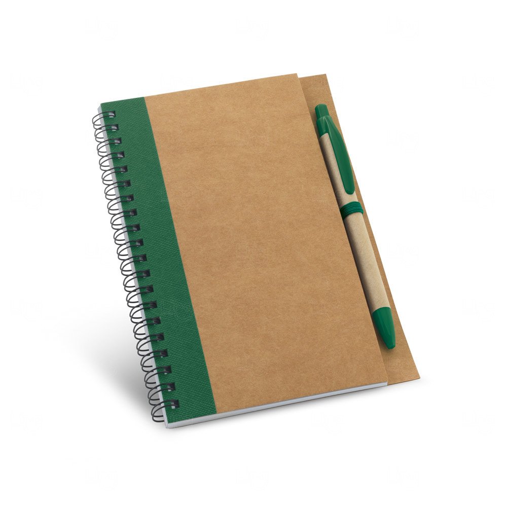 Caderno Ecológico B6 com Caneta Personalizado - 17,7 x 13 cm 