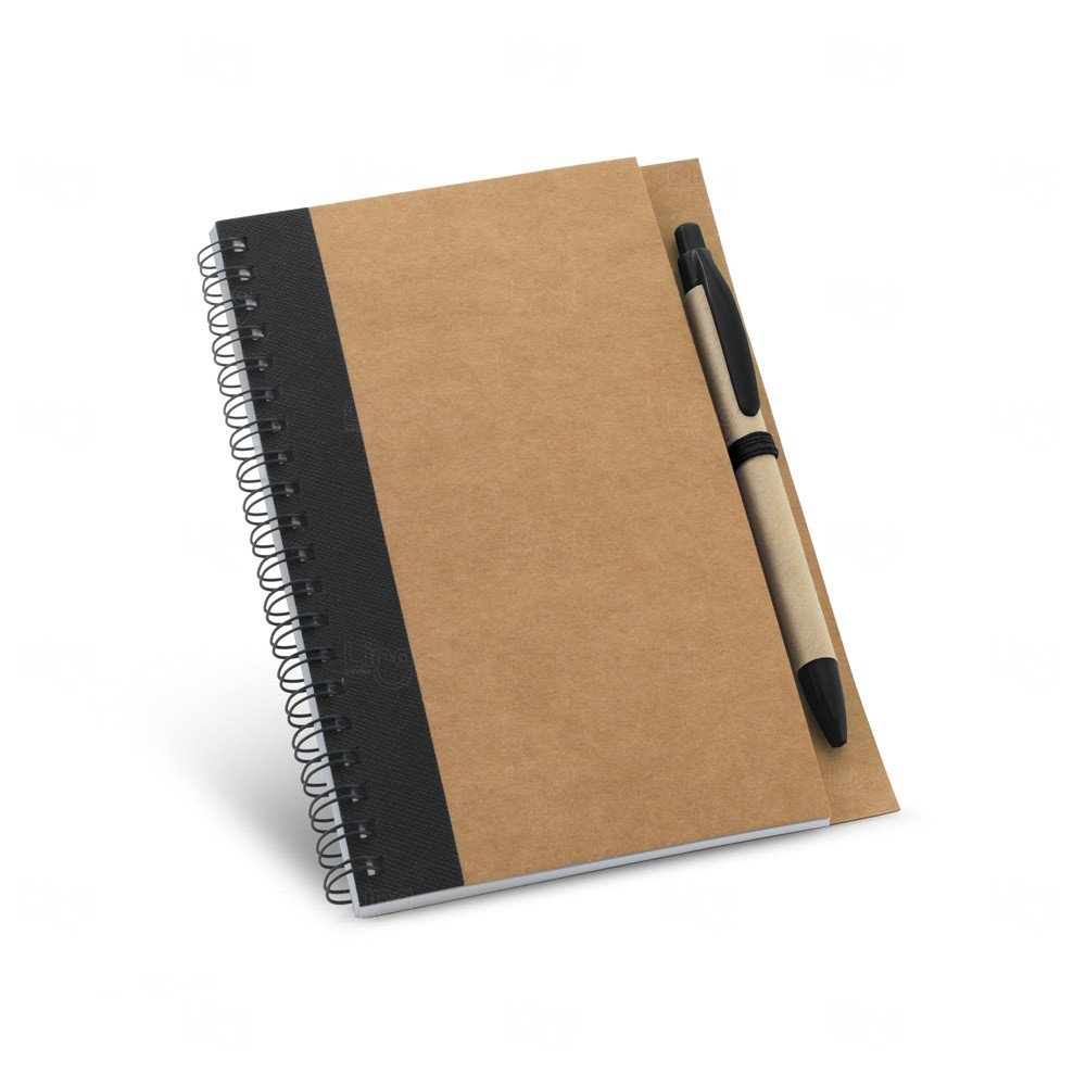 Caderno Ecológico B6 com Caneta Personalizado - 17,7 x 13 cm 