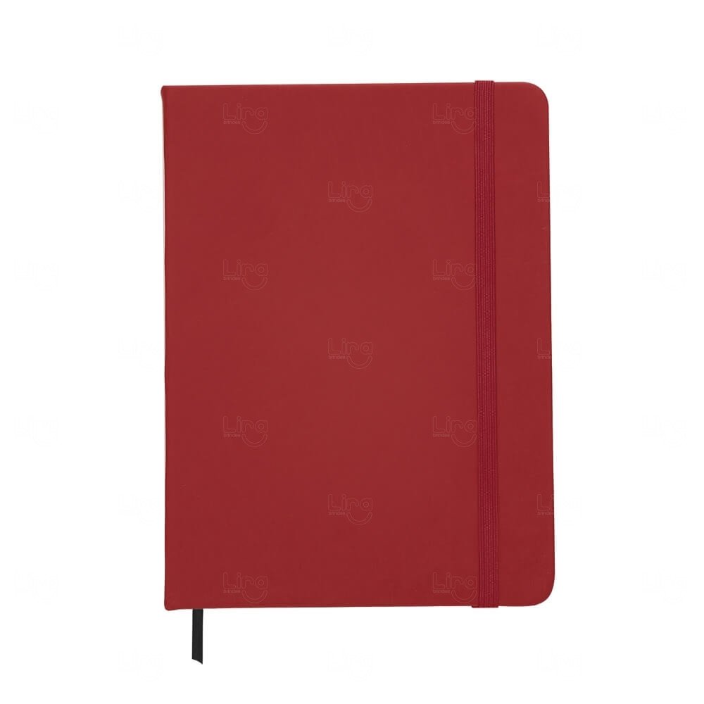 Moleskine Emborrachado Personalizado - 18,1 x 13,1 cm Vermelho e Preto