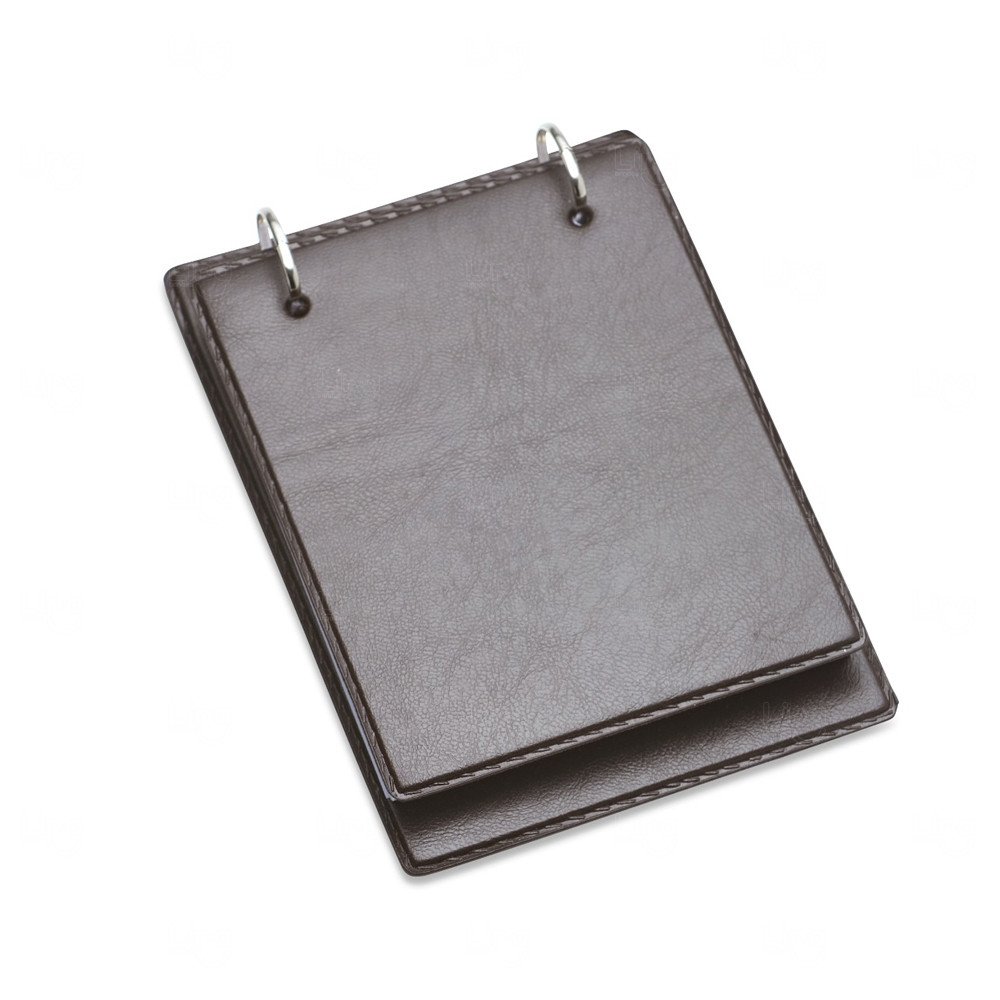 Bloco de Anotações Couro Sintético Personalizado - 19,3 x 13,8 cm Marrom