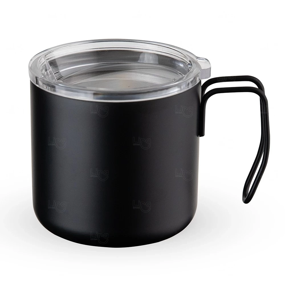 Caneca Térmica Inox 350ml Personalizada Preto