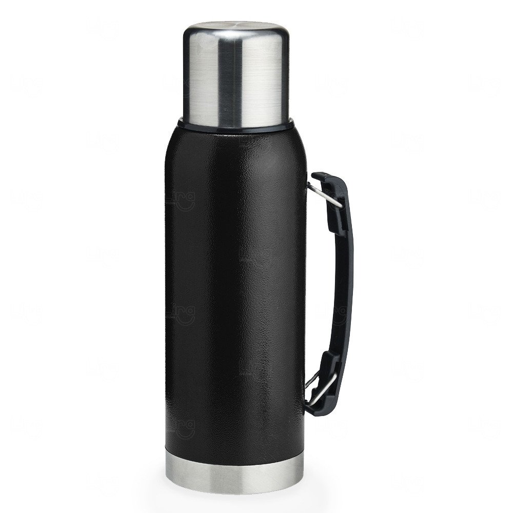 Garrafa Térmica Inox com Alça Personalizada – 1L Preto