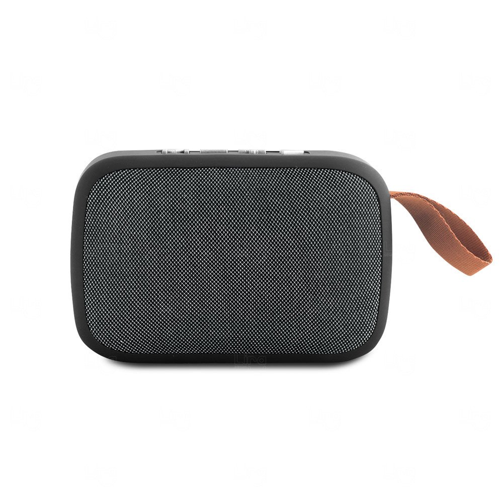 Caixa de Som Personalizada com Rádio FM e Microfone Preto