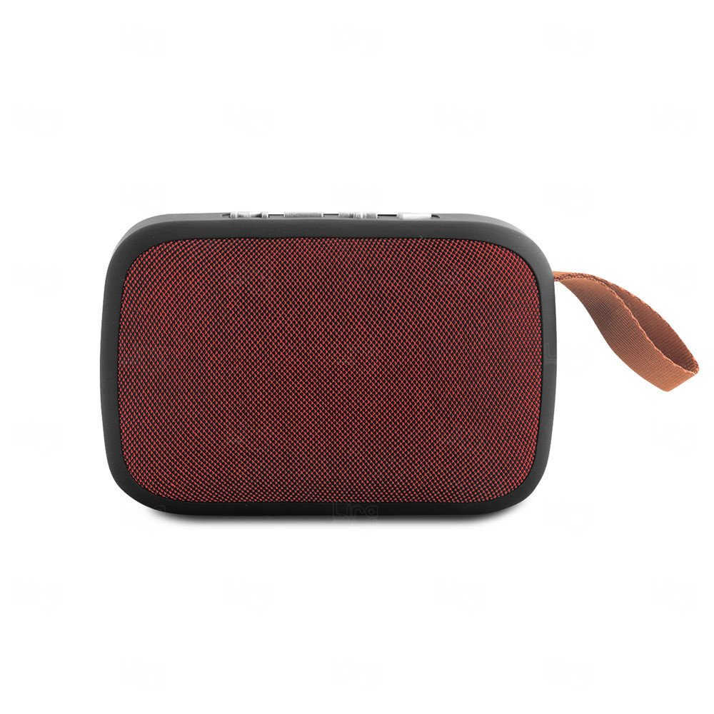 Caixa de Som Personalizada com Rádio FM e Microfone Vermelho