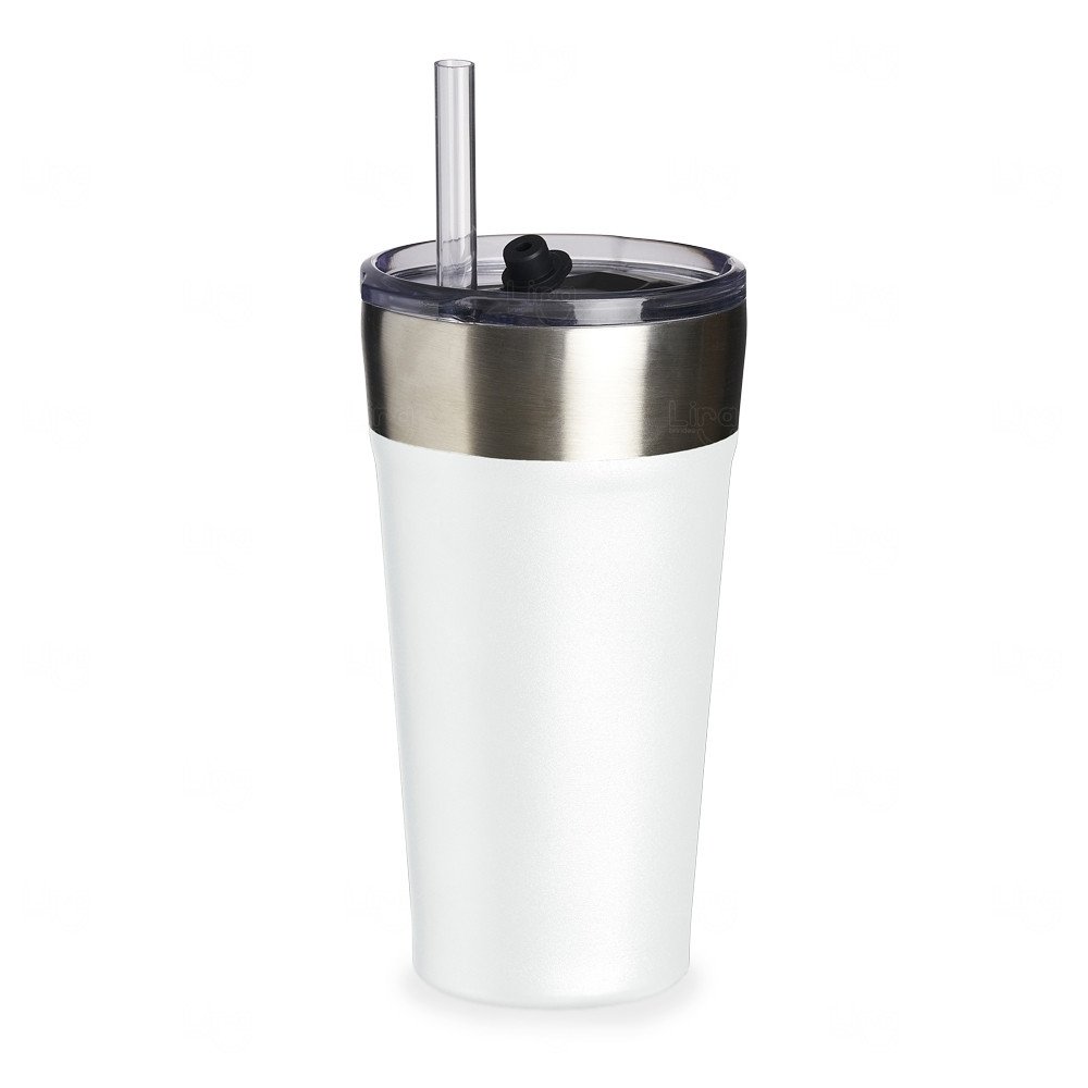 Copo Térmico 500ml com Canudo e Abridor Personalizado 