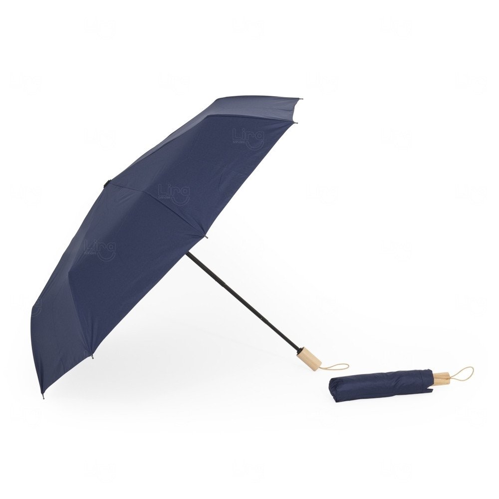 Guarda-Chuva com Proteção UV e Pega de Madeira Personalizado 