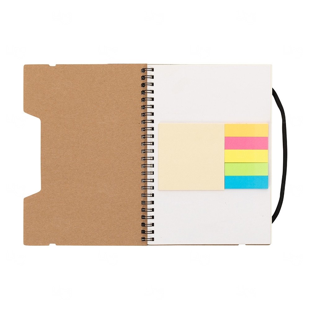 Caderno com Autoadesivos e Régua Personalizado - 21 x 15,5 cm 