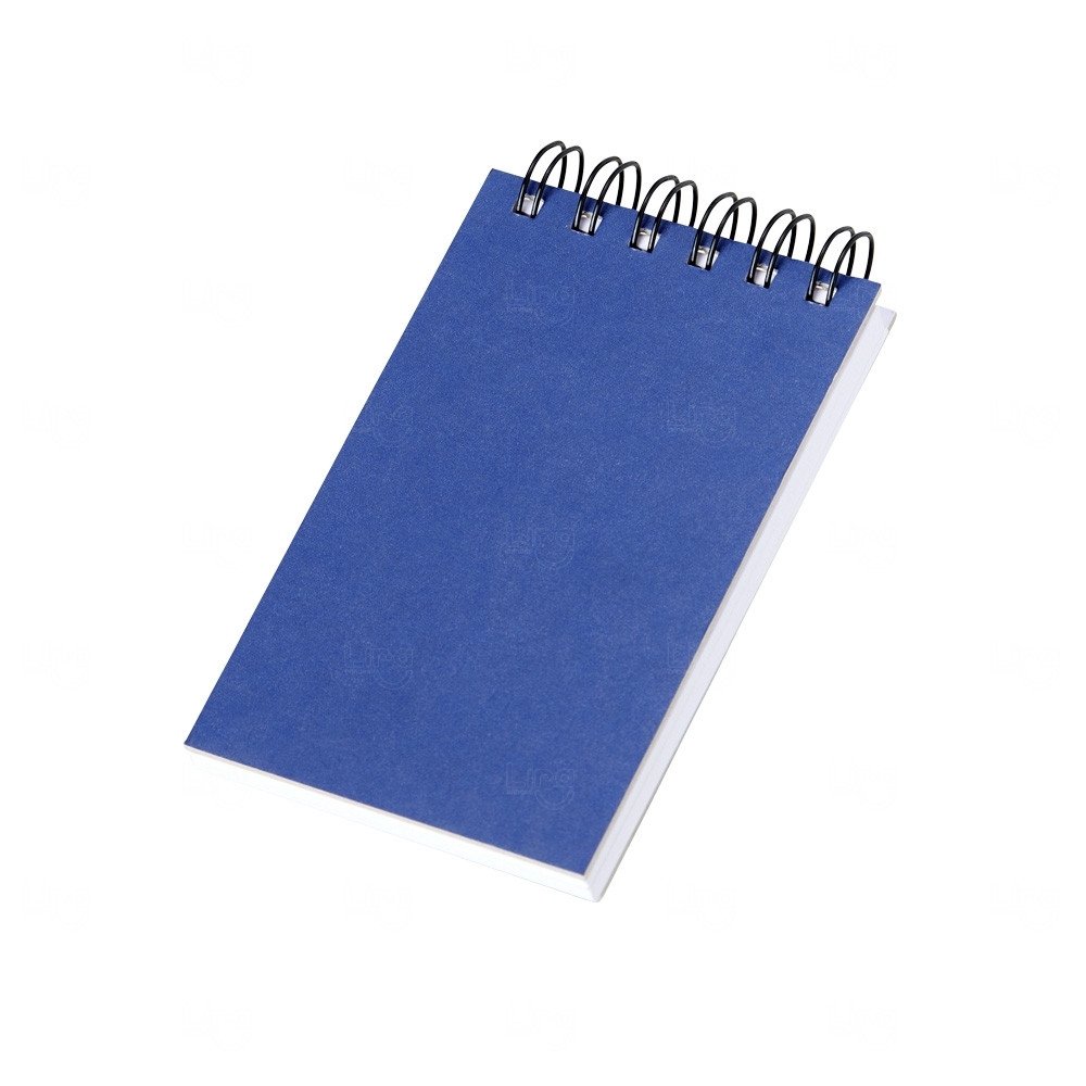 Bloco de Anotações Ecológico com Wire‑o Personalizado - 15x8,5cm Azul