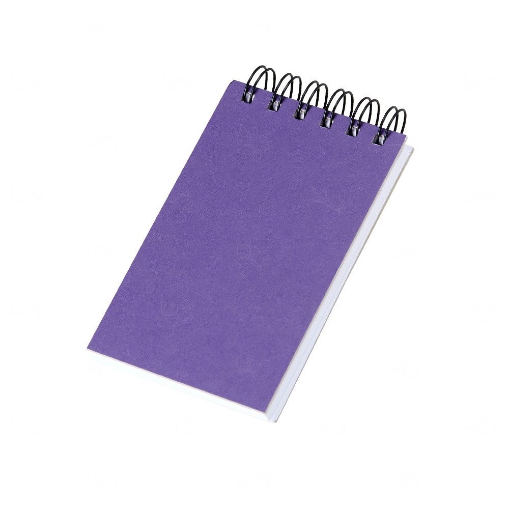 Bloco de Anotações Ecológico com Wire‑o Personalizado - 15x8,5cm Roxo