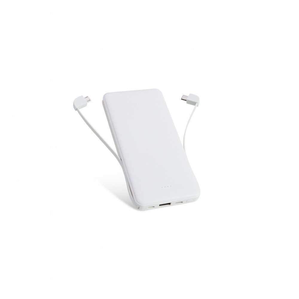Power Bank com Cabos Acoplados Personalizado - 10.000mAh 