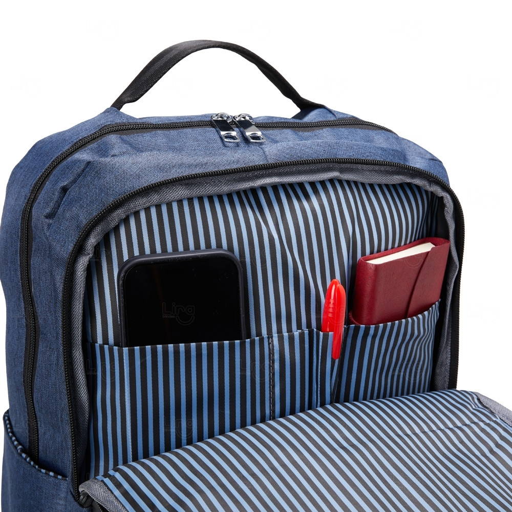 Mochila 26L de Nylon com Couro Sintético Personalizada 