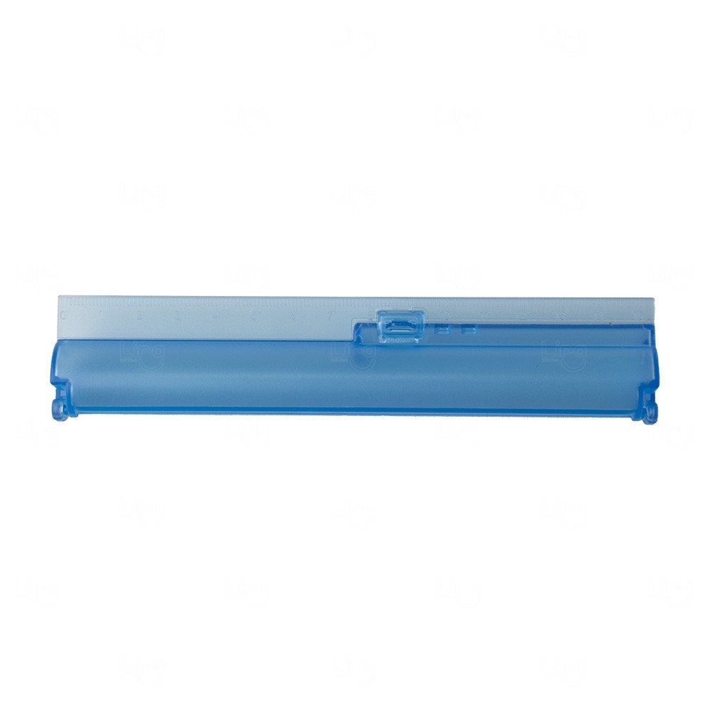Estojo com Régua de 15 cm Personalizado Azul Claro