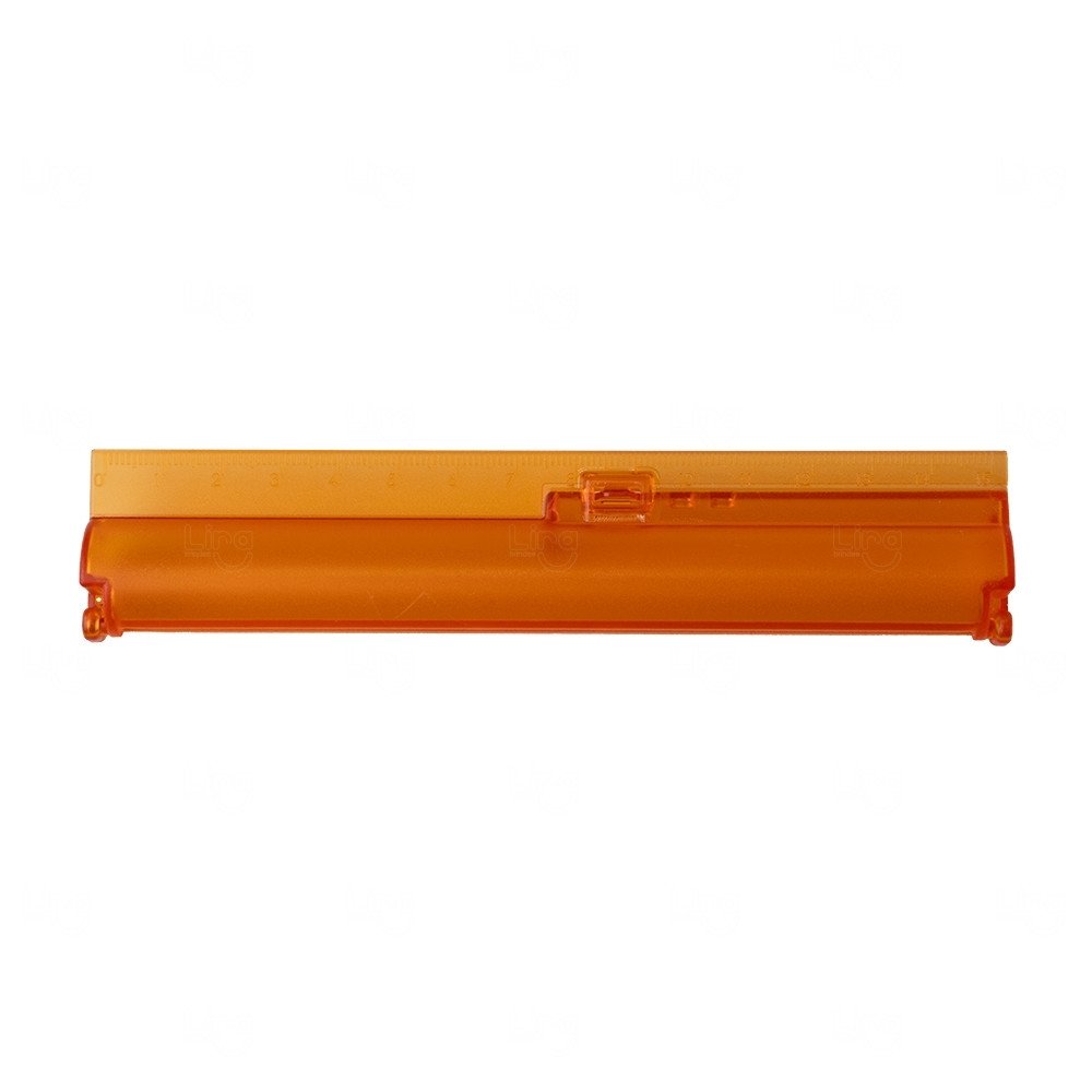 Estojo com Régua de 15 cm Personalizado Laranja