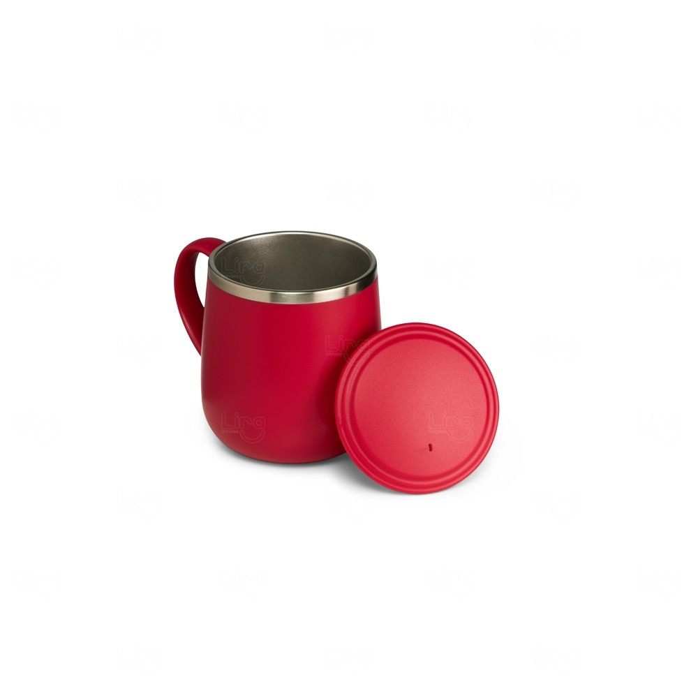 Caneca Isotérmica Inox 370ml Personalizada Vermelho