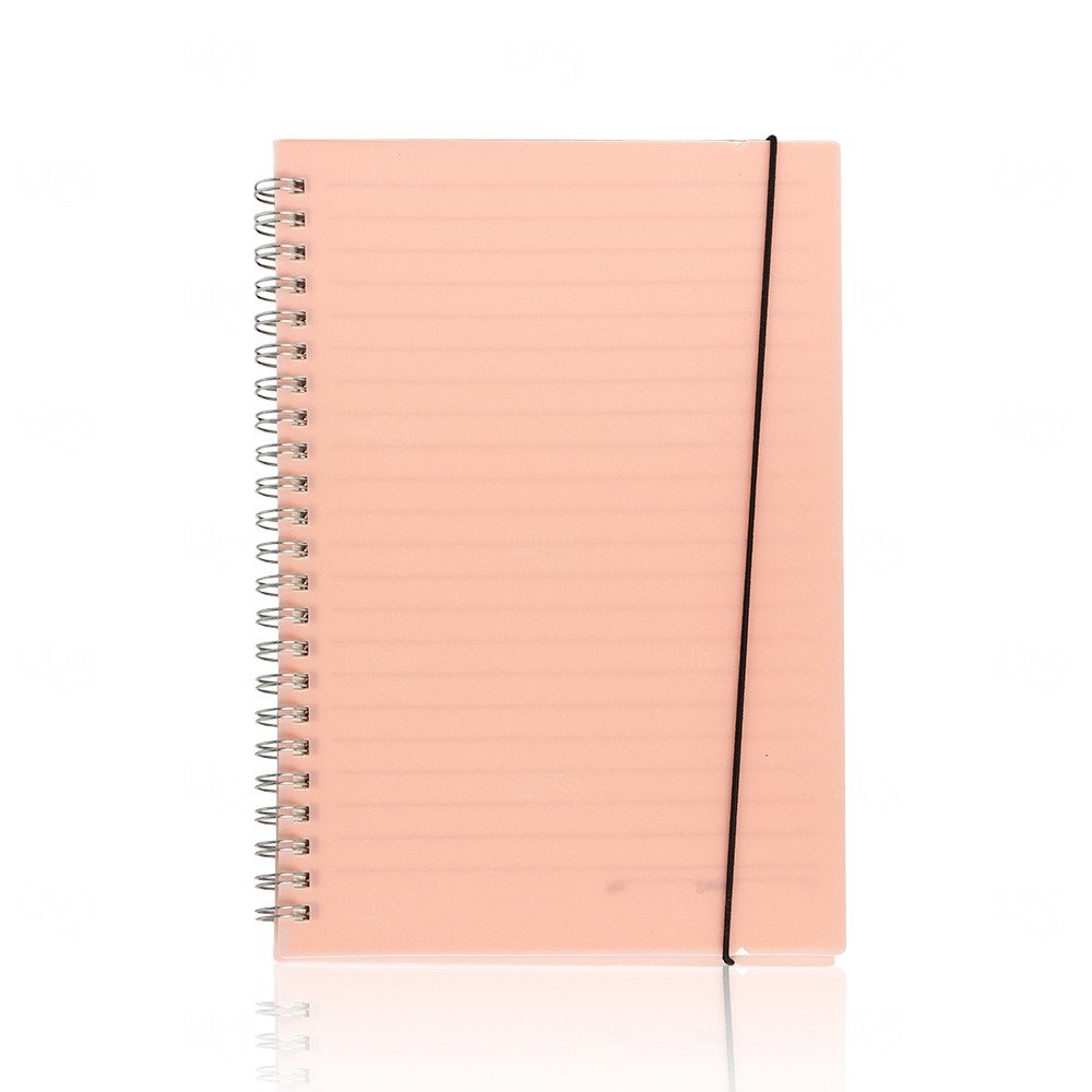 Caderno Personalizado A5 com Capa Plástica - 21 x 15 cm Rosa