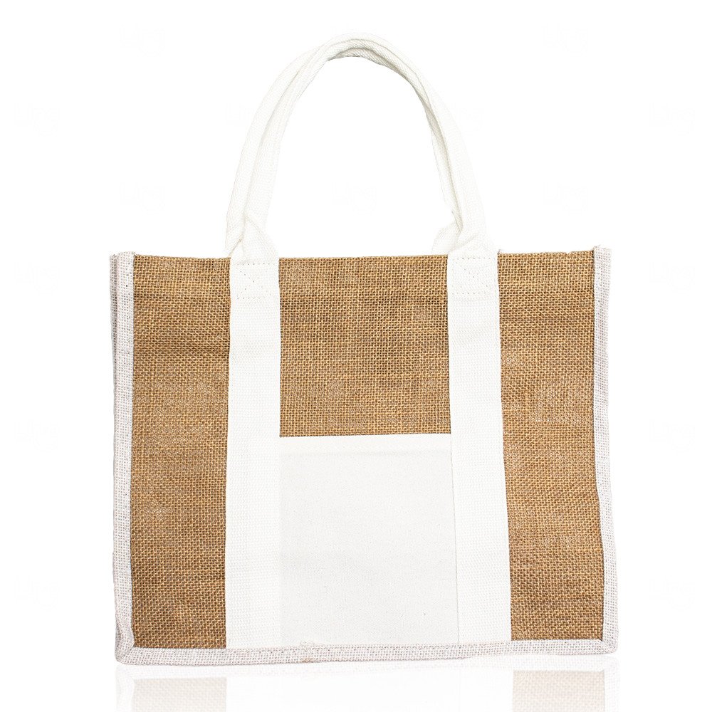 Sacola de Linho Personalizada - 30 x 36,5 cm Branco