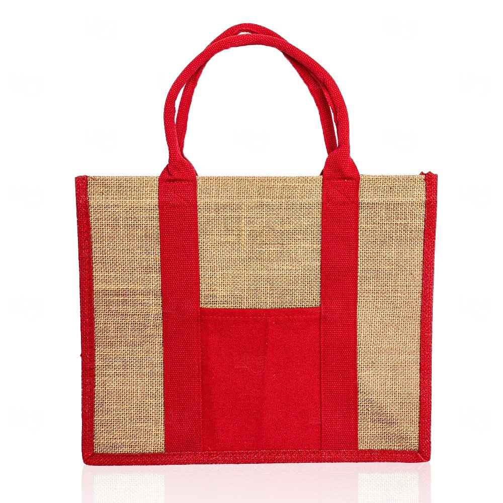 Sacola de Linho Personalizada - 30 x 36,5 cm Vermelho