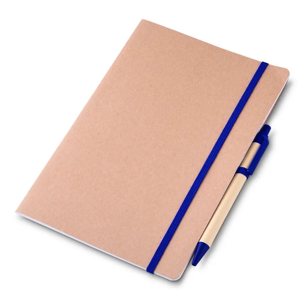 Caderno A5 Capa em Papel Kraft com Caneta Personalizado 