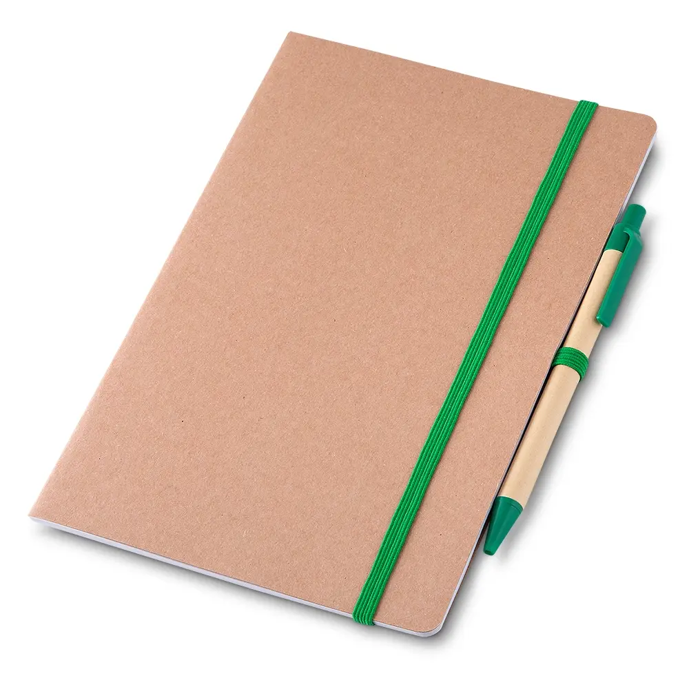 Caderno A5 Capa em Papel Kraft com Caneta Personalizado 