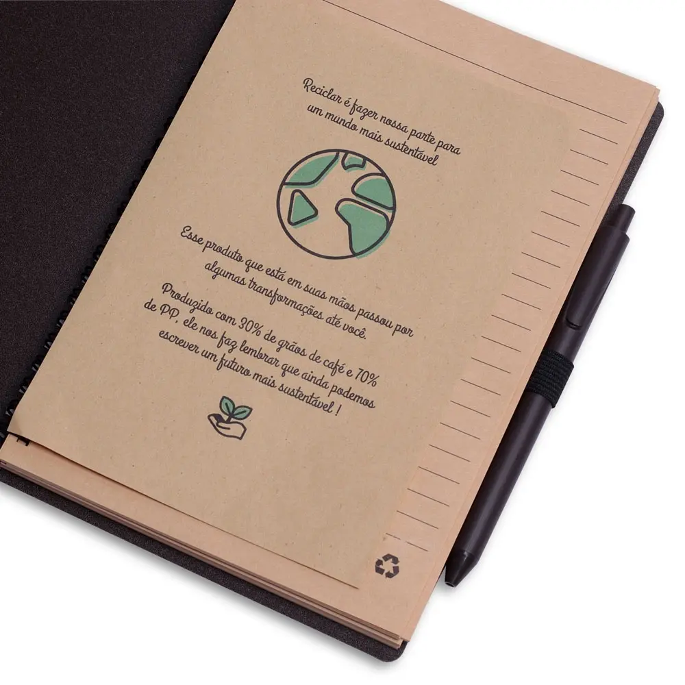 Caderno A5 Capa PP com Caneta Personalizado 